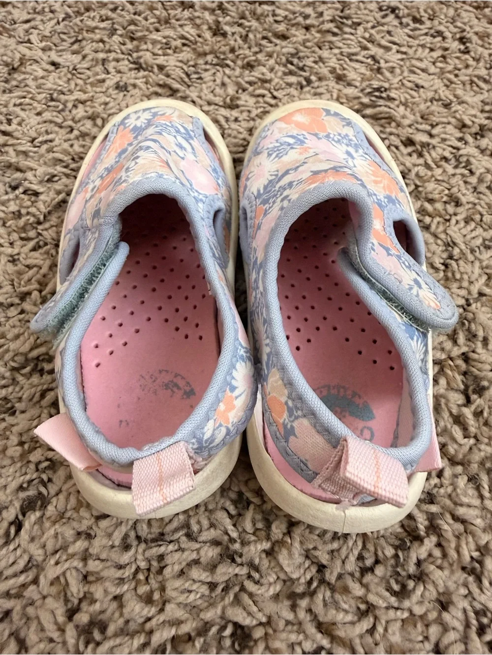 OshKosh B'gosh Pink and Blue Floral Slip-On Water Shoes